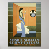 Vintage Travel Venice Orient Express Poster