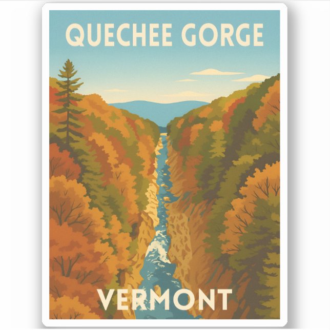 Vintage Travel Vermont Quechee Gorge Landscape  (Front)