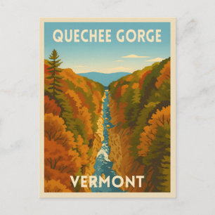 Vintage Travel Vermont Quechee Gorge Landscape  Postcard