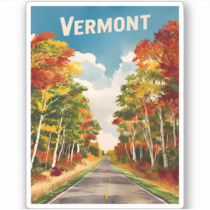 Vintage Travel Vermont Rustic Landscape Retro 