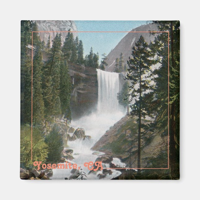 Vintage Travel Vernal Falls, Yosemite Magnet (Front)
