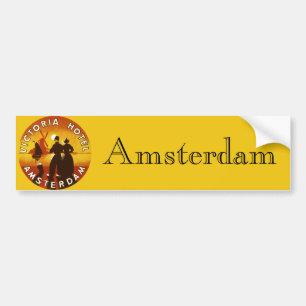 Vintage Travel, Victoria Hotel, Amsterdam, Holland Bumper Sticker