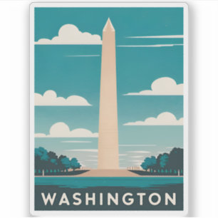 Vintage Travel Washington Monument Retro Scenic