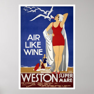 Vintage travel,Weston-super-Mare Poster
