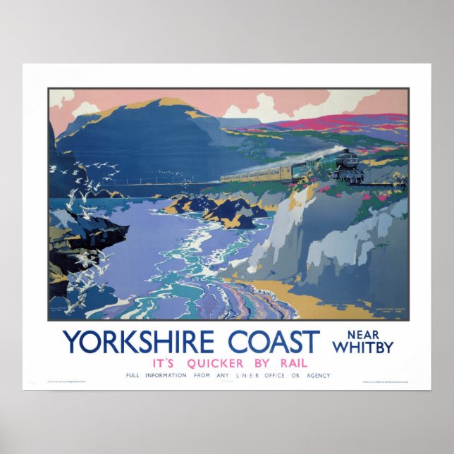 Vintage Travel,Whitby,Yorkshire Poster (Front)