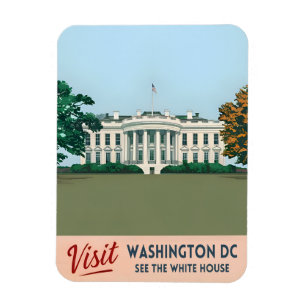 Vintage Travel White House Washington DC Magnet