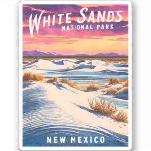 Vintage Travel White Sands National Park Retro