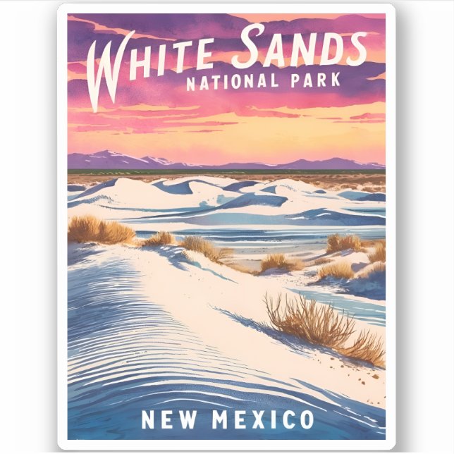 Vintage Travel White Sands National Park Retro (Front)