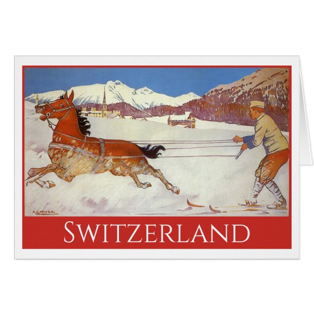 Vintage Travel, Winter in Engadin Switzerland (Front Horizontal)