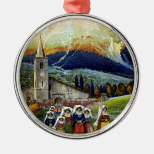Vintage Travel, Women of Abruzzo, Italy Metal Tree Decoration