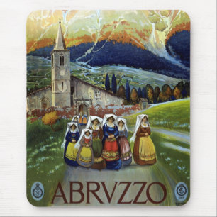 Vintage Travel, Women of Abruzzo, Italy Mouse Mat