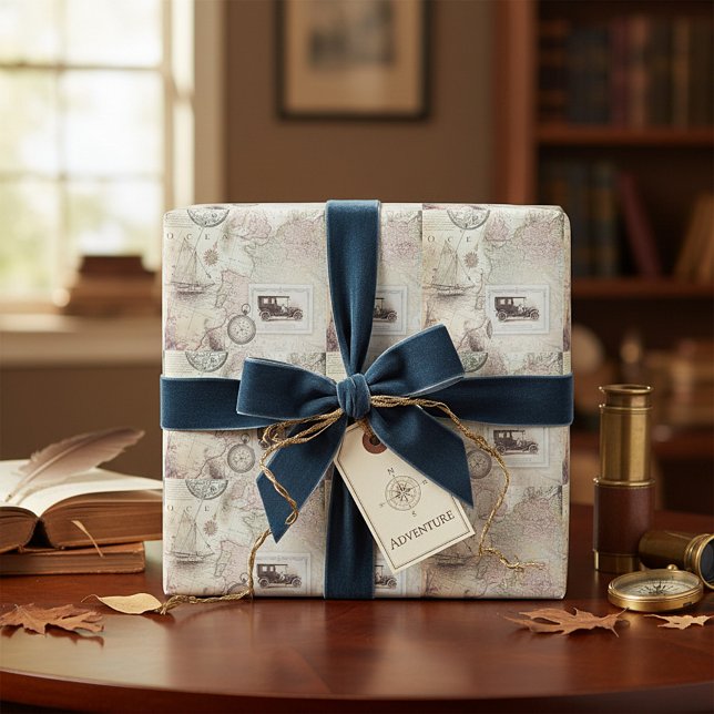 Vintage travel  wrapping paper (Creator Uploaded)