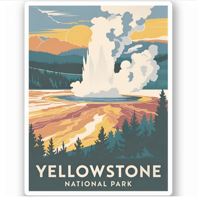 Vintage Travel Yellowstone National Park Scenic (Front)