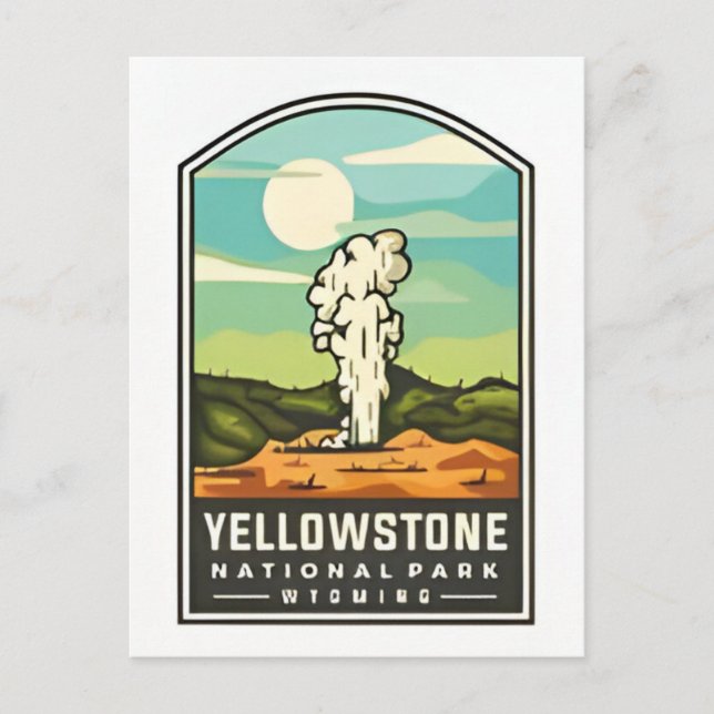 Vintage travel Yellowstone National Park Wyoming Postcard (Front)