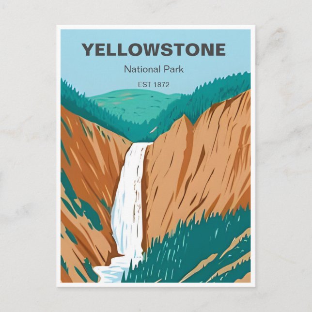 Vintage travel Yellowstone National Park Wyoming Postcard (Front)