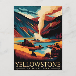 Vintage travel Yellowstone National Park Wyoming Postcard