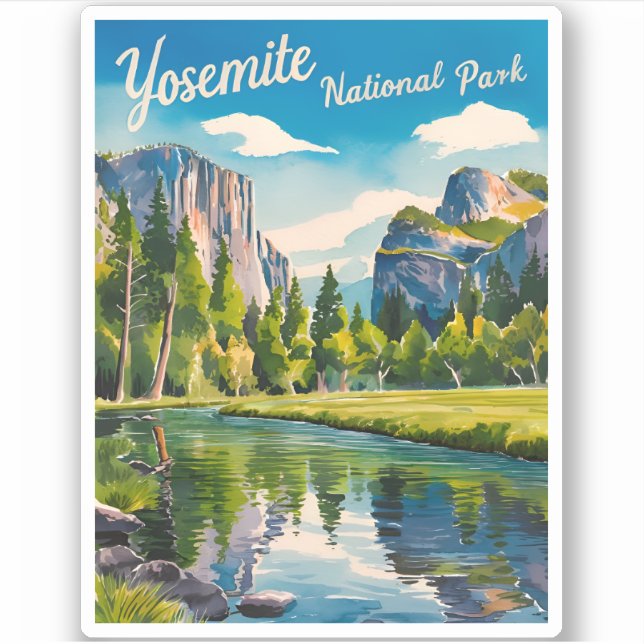 Vintage Travel Yosemite National Park California (Front)