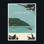 Vintage travel Zanzibar Tanzania Africa Lake  Postcard<br><div class="desc">vintage,  retro,  travel,  modern,  watercolor,  classic,  Mount Kilimanjaro,  Tanzania,  Africa,  Zanzibar, </div>