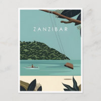 Vintage travel Zanzibar Tanzania Africa Lake