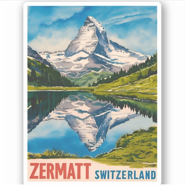 Vintage Travel Zermatt Switzerland Matterhorn (Front)