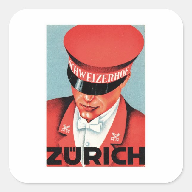 Vintage Travel Zurich Switzerland Label Art (Front)