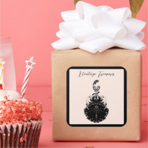 Vintage Treasures Fashion Party Diva Square Sticker