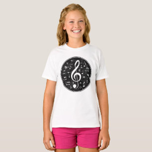 Vintage Treble Clef Music Notes Artwork T-Shirt
