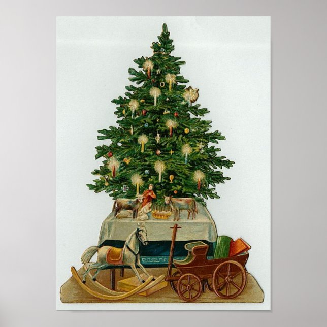 Vintage Tree and Wooden Toys Poster (Front)