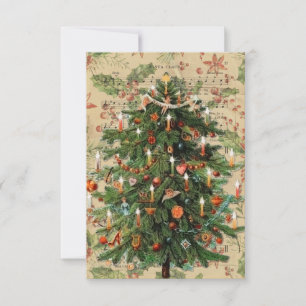 Vintage Tree  Christmas Card