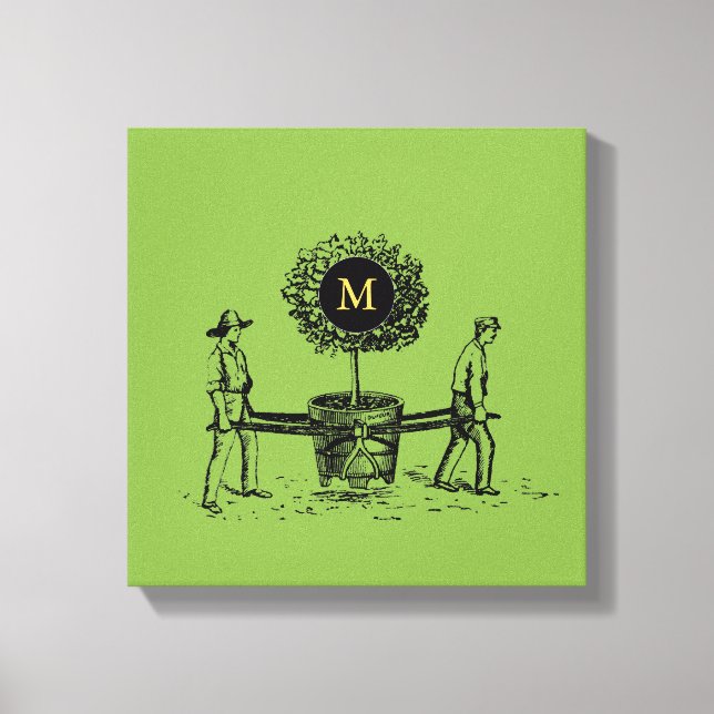 Vintage Tree Family Reunion Monogram Canvas Print (Front)