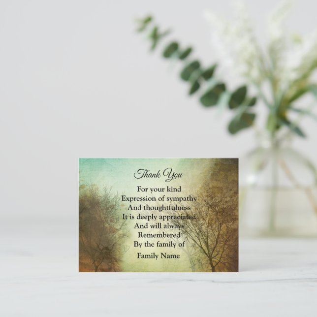 Vintage Tree Thank You  Card (Standing Front)