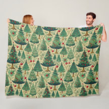 Vintage trees Christmas wrapping paper H1004
