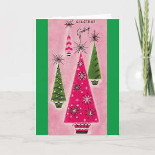Vintage Trees Folded Greeting Card