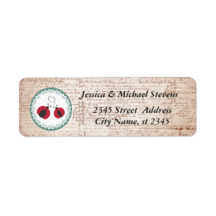 Vintage trendy cute ladybugs in love wedding