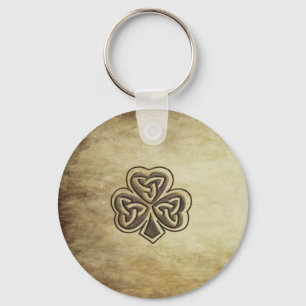 Vintage trendy grundge Irish shamrock Key Ring