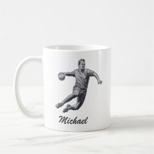 Vintage Trendy Modern Handball Player Personalised Coffee Mug