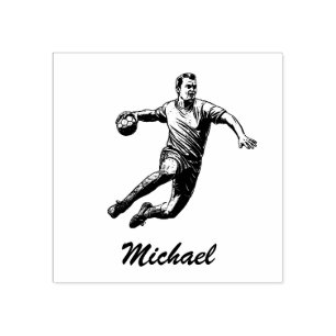 Vintage Trendy Modern Handball Player Personalised Rubber Stamp