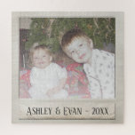 Vintage Trendy Photo Frame with One Photo Jigsaw Puzzle<br><div class="desc">A vintage and trendy design with a retro picture border that you can add your favorite selfie or portrait of a friend. Add one horizontal picture to this cute holiday decor - perfect for the kids. A retro design that will take you back to the days of taking photos with...</div>
