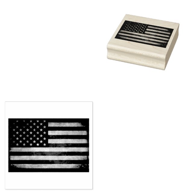 Vintage Trendy USA Flag  Rubber Stamp (Stamped)