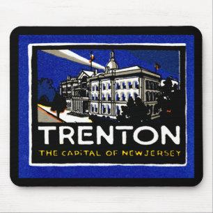 Vintage Trenton NJ Poster Mouse Mat