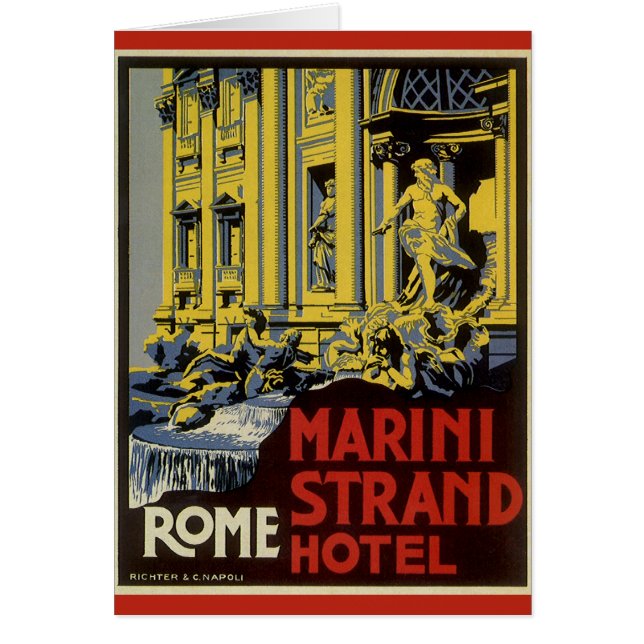 Vintage Trevi Fountain, Marini Strand Hotel, Rome (Front)