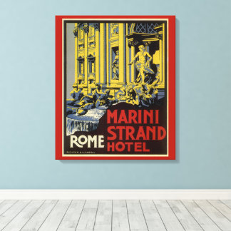Vintage Trevi Fountain, Marini Strand Hotel, Rome Canvas Print