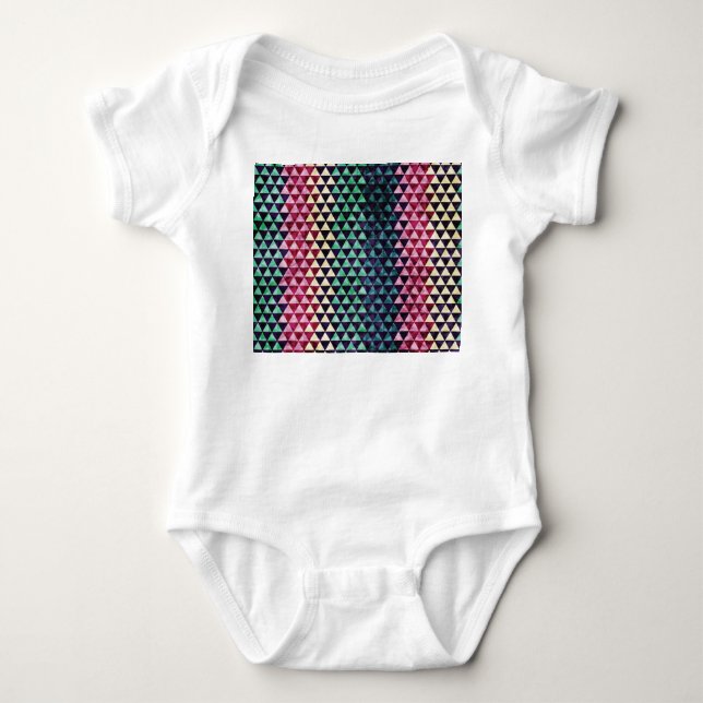 Vintage Triangle Geometric Seamless Pattern Baby Bodysuit (Front)