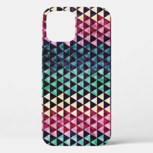 Vintage Triangle Geometric Seamless Pattern iPhone 12 Case