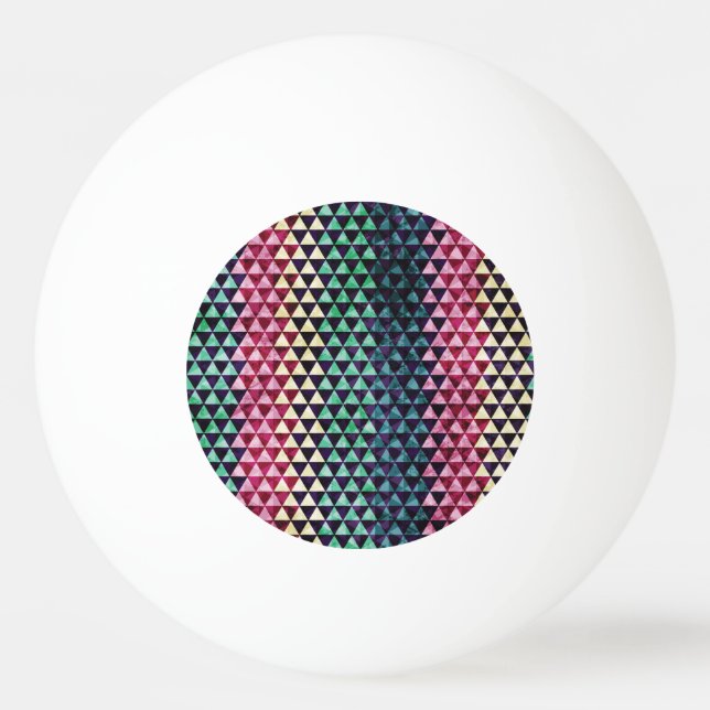 Vintage Triangle Geometric Seamless Pattern Ping Pong Ball (Front)