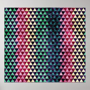Vintage Triangle Geometric Seamless Pattern Poster