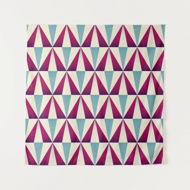 Vintage triangle geometric seamless pattern. tapestry (Front)