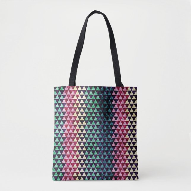 Vintage Triangle Geometric Seamless Pattern Tote Bag (Front)