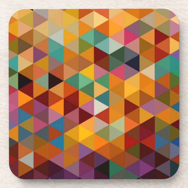 Vintage Triangles Pattern Background. Coaster (Front)