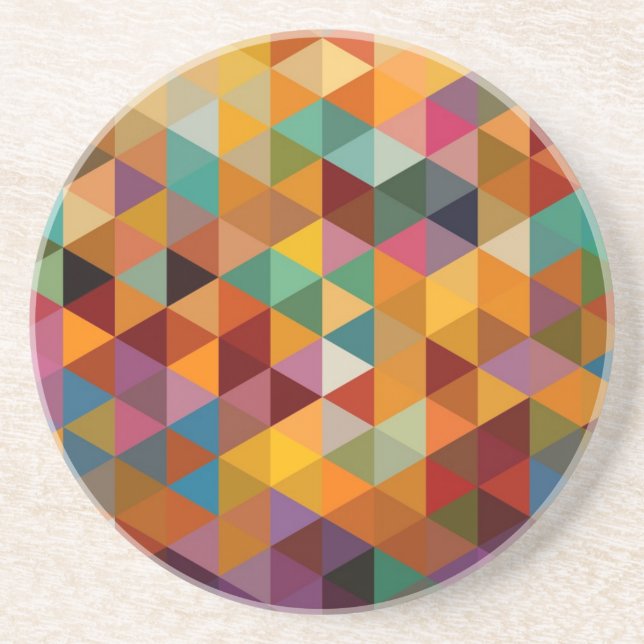 Vintage Triangles Pattern Background. Coaster (Front)